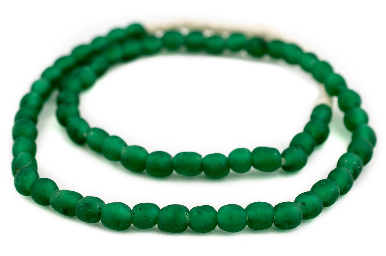 The Bead Chest® African Recycled Glass Beads, 9mm - Full Strand Eco-Friendly Fair Trade Sea Glass Beads from Ghana Handmade Ethnic Round Spherical Tribal Boho Krobo Spacer Beads